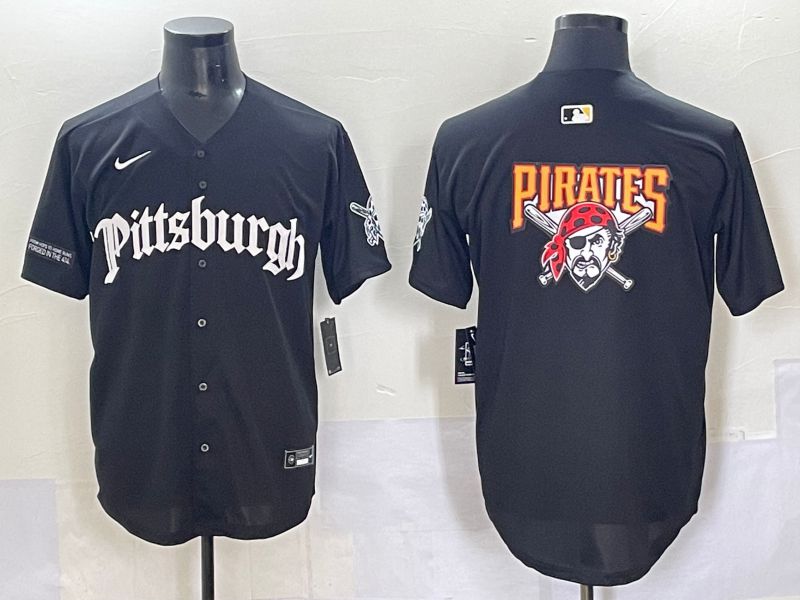 Men 2025 Pittsburgh Pirates Blank Black Five generations Joint Name Nike MLB Jersey style 5